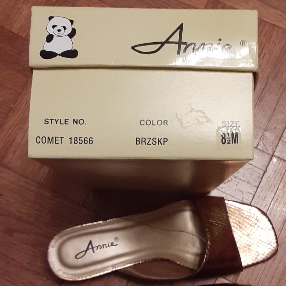New 8.5M Annie bronze faux snakeskin & clear heels - Picture 6 of 8